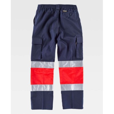 Pantalón alta visibilidad Workteam C4057 Marino-Rojo
