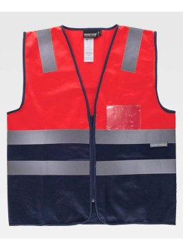Chaleco alta visibilidad Workteam C3617 Rojo-Marino