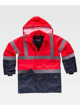 Parka alta visibilidad Workteam C3717 Rojo-Marino