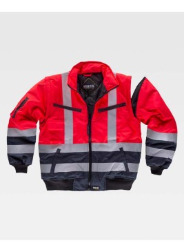Cazadora alta visibilidad Workteam C3737 Rojo-Marino