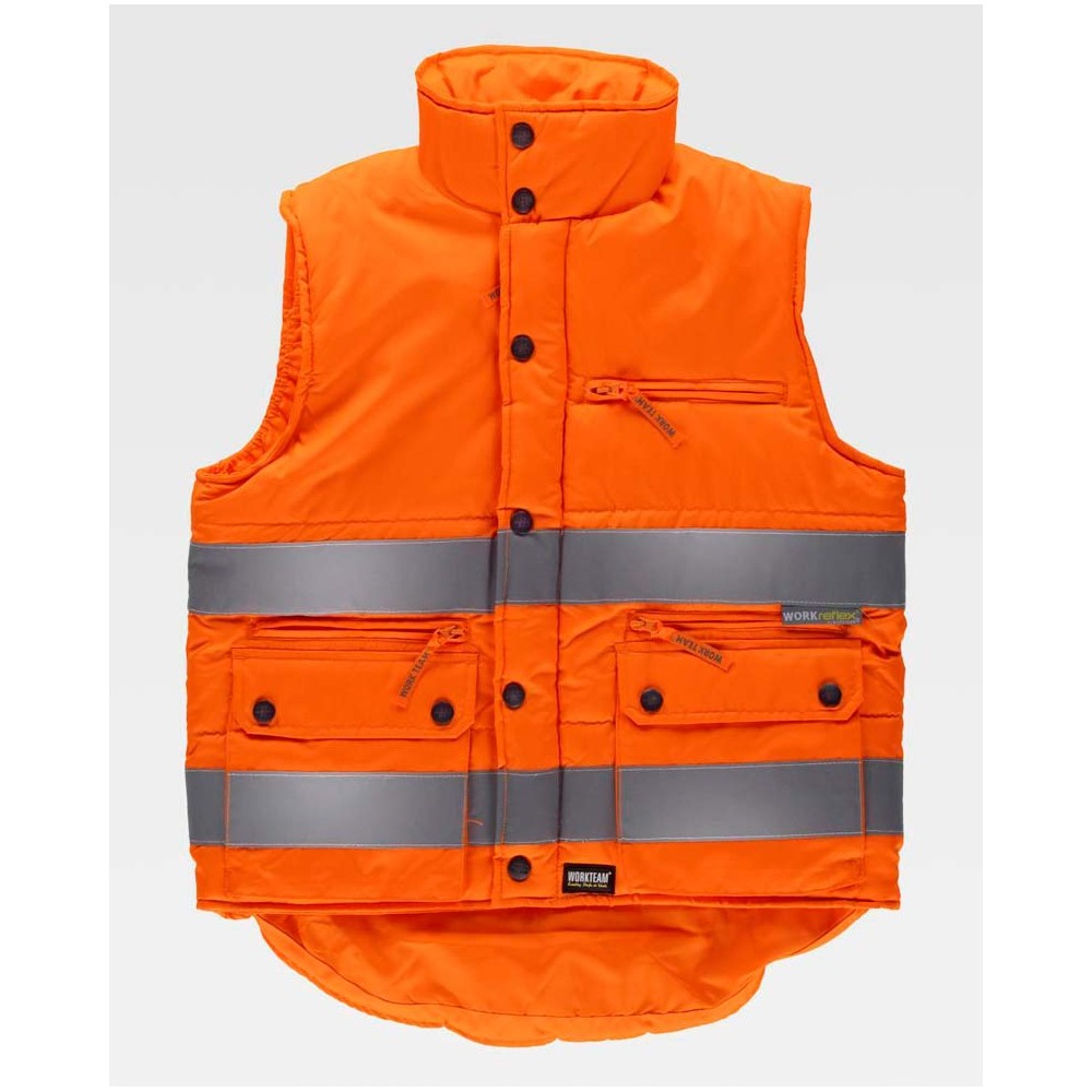 Chaleco alta visibilidad acolchado Workteam C3209 Naranja