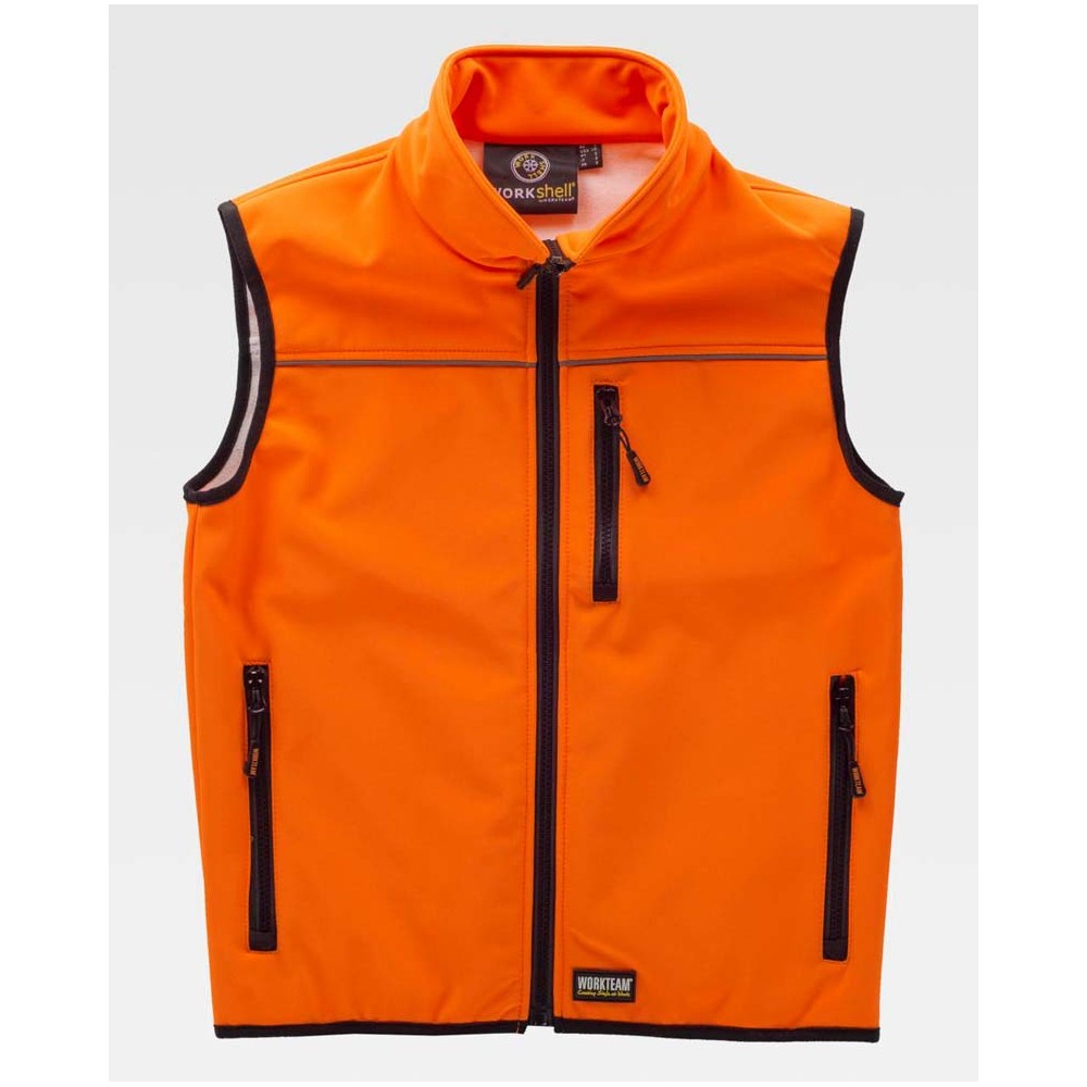 Chaleco alta visibilidad Workshell Workteam S9320 Naranja