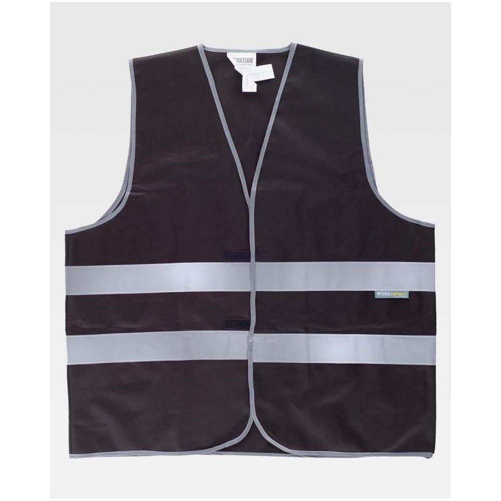 Chaleco reflectante velcro Workteam HVTT03 Negro