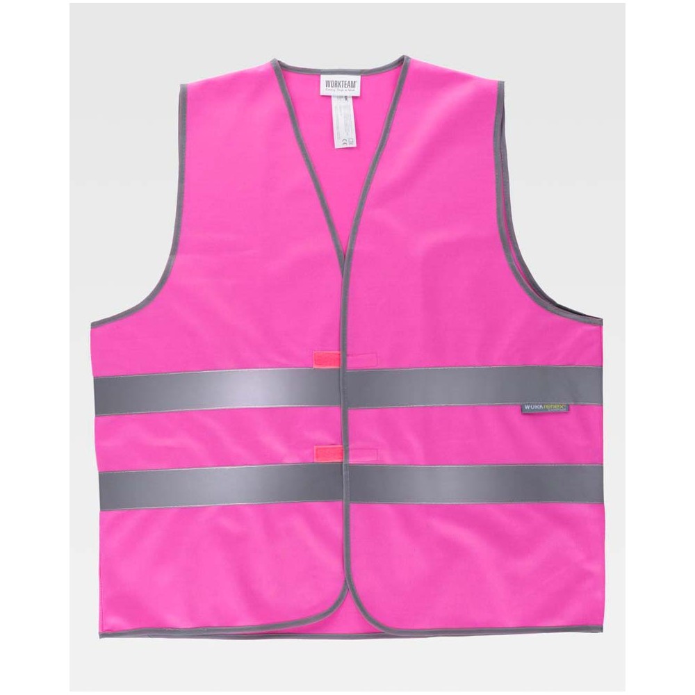 Chaleco reflectante velcro Workteam HVTT03 Rosa
