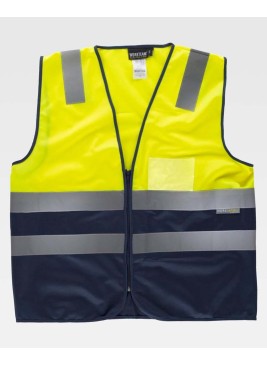 Chaleco de trabajo reflectante Workteam C3615 Amarillo-Marino