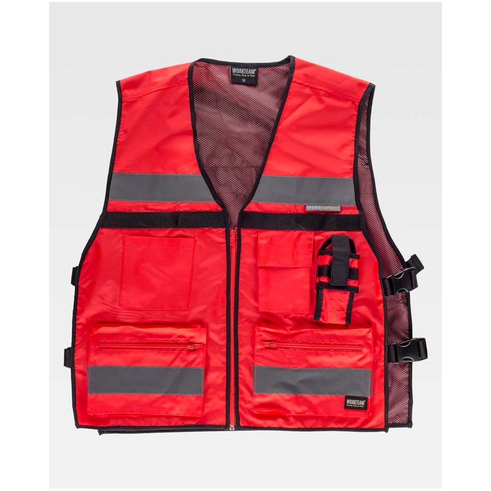 Chaleco Reflectantes oxford Workteam C3601 Rojo