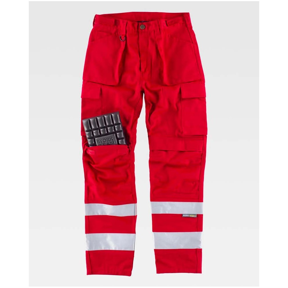 Pantalón de trabajo con rodilleras Workteam C2911 Rojo