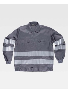 Cazadora con cintas reflectantes Workteam B1107 Gris