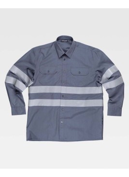 Camisa con cintas reflectantes Workteam B8807 Gris