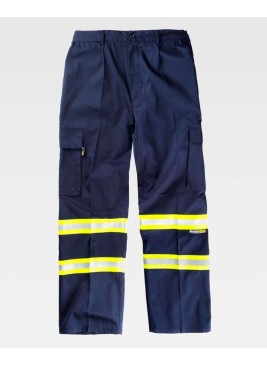 Pantalón reflectante Workteam B1436 Marino-Amarillo