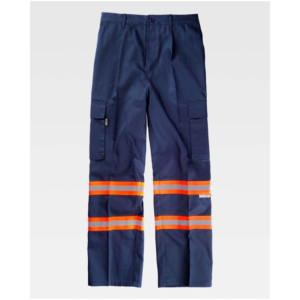 Pantalón reflectante Workteam B1436 Marino-Naranja