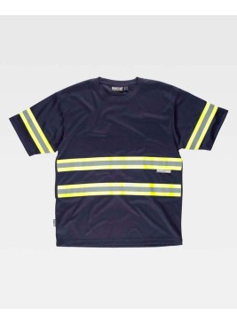 Camiseta de tranajo reflectante Workteam C3936 Marino-Amarillo