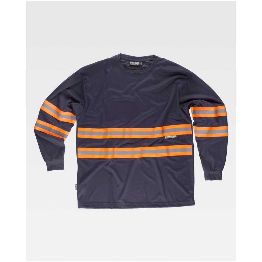 Camiseta reflectante Workteam C3937 Marino-Naranja
