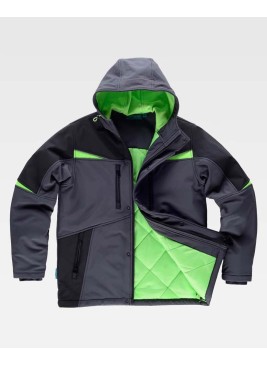 Parka workteam WF2758 Gris/Negro/Verde lima