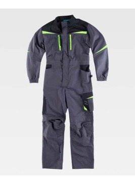 Buzo de trabajo Workteam WF2720 Gris-Negro-Verde Lima