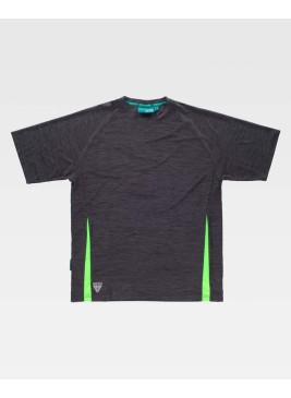 Camiseta Workteam WF2716 Gris Oscuro/Verde Lima