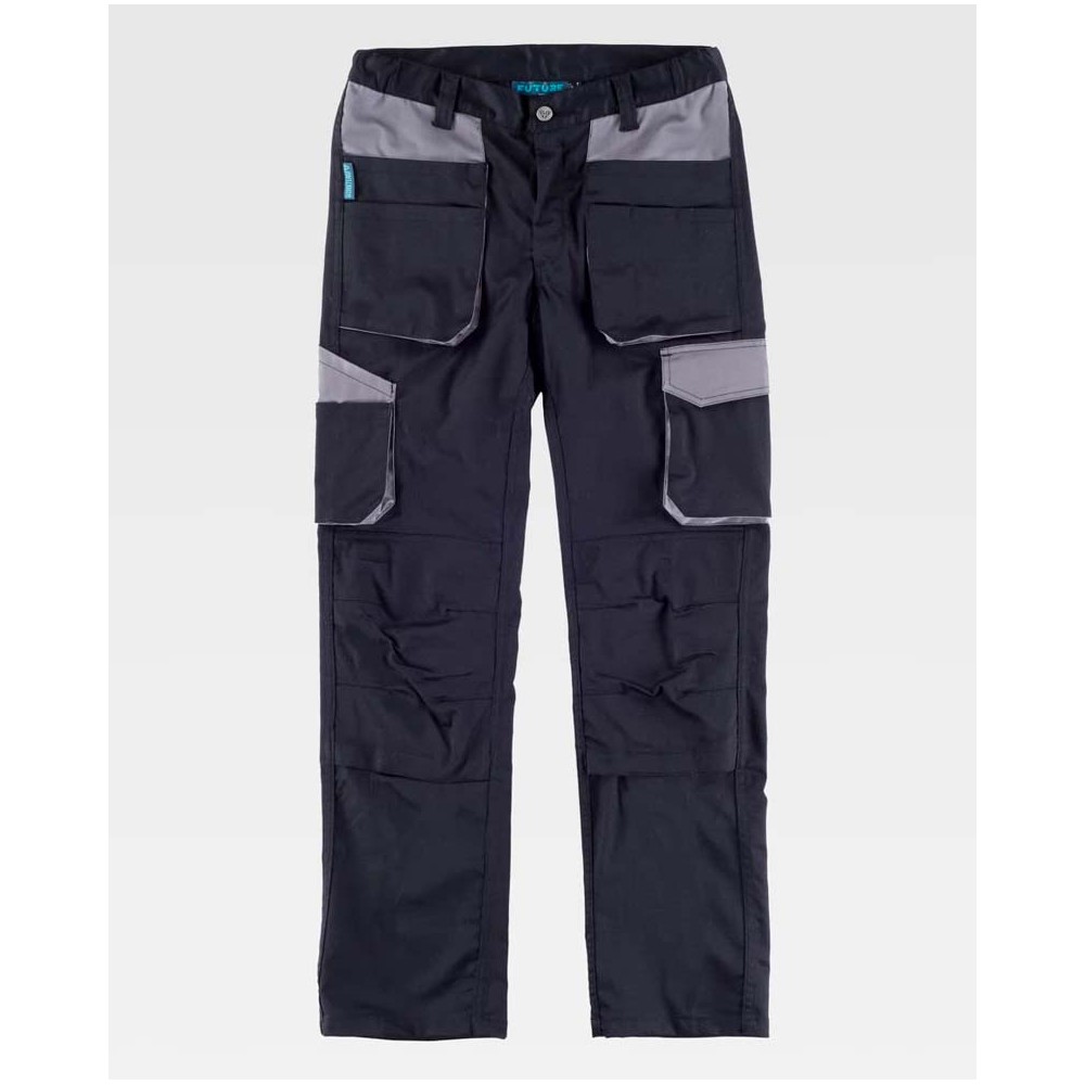 Pantalón de trabajo Workteam WF2650 Negro-Gris