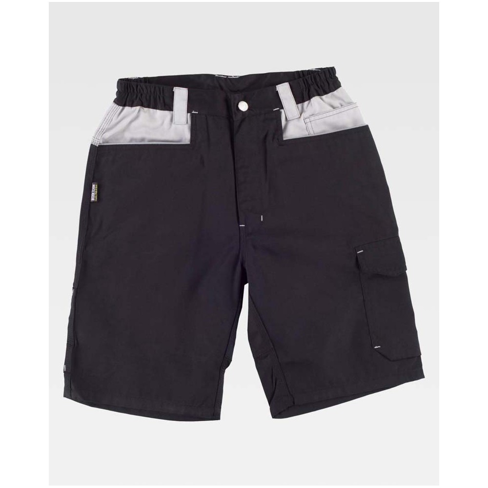 Bermuda de trabajo Workteam WF1017 negro-gris claro
