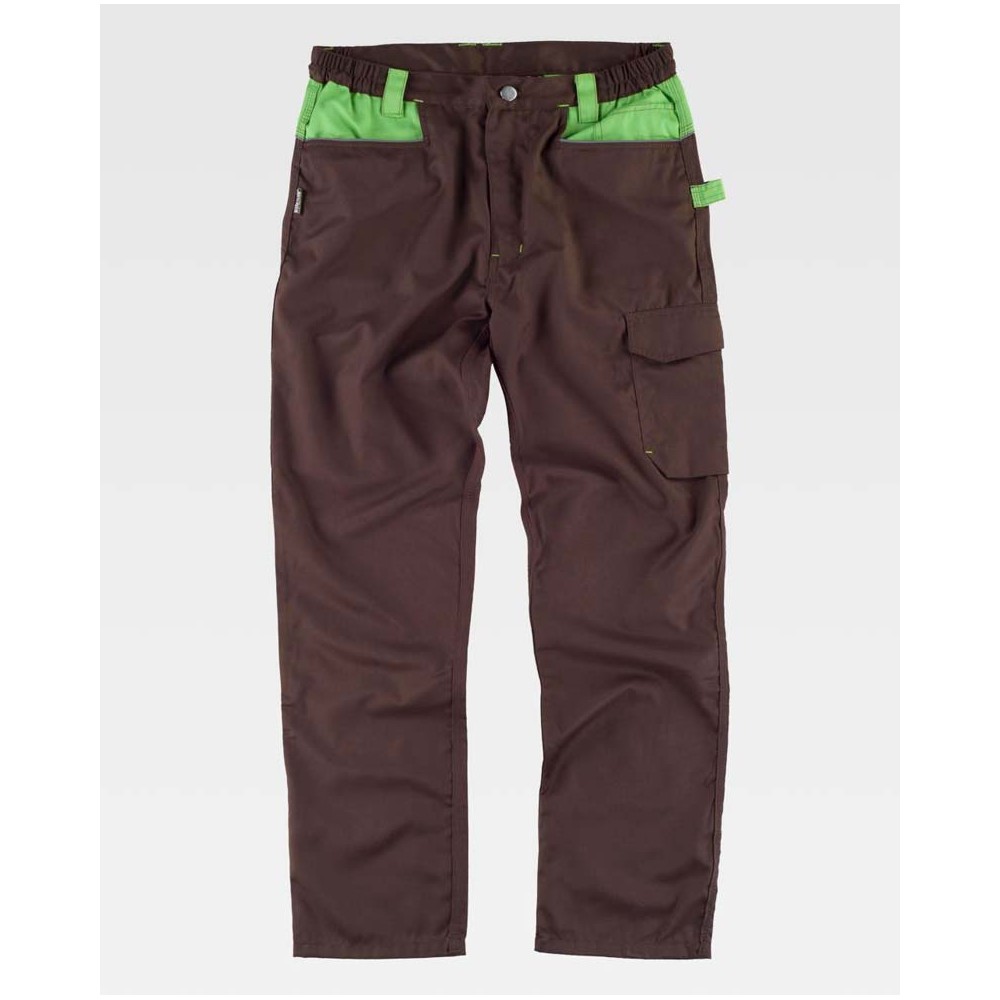 Pantalón Workteam WF1050 Marrón/Verde Lima