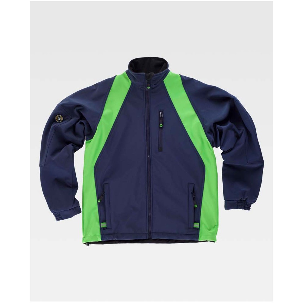 Chaqueta Workshell WF1640 Marino/Verde Flúor