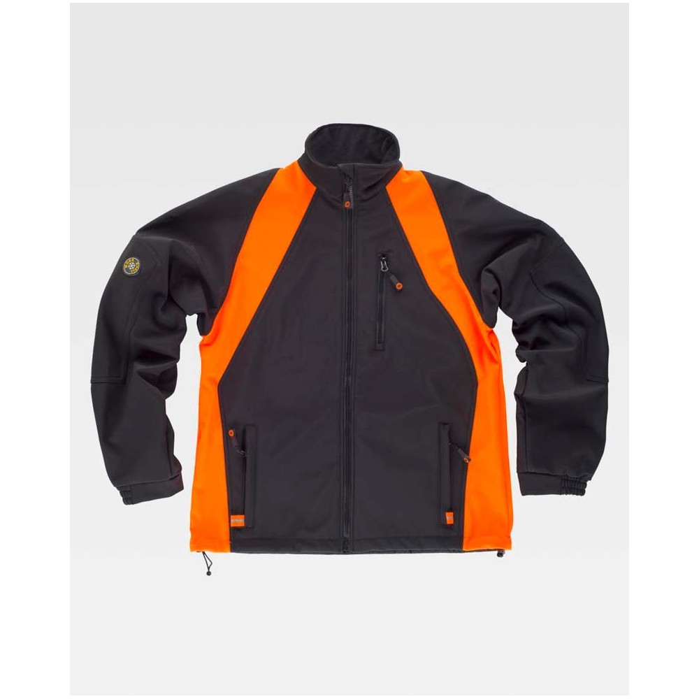 Chaqueta Workshell WF1640 Negro/Naranja a.v