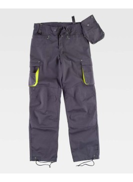 Pantalón Workteam WF1619 Gris/Amarillo a.v