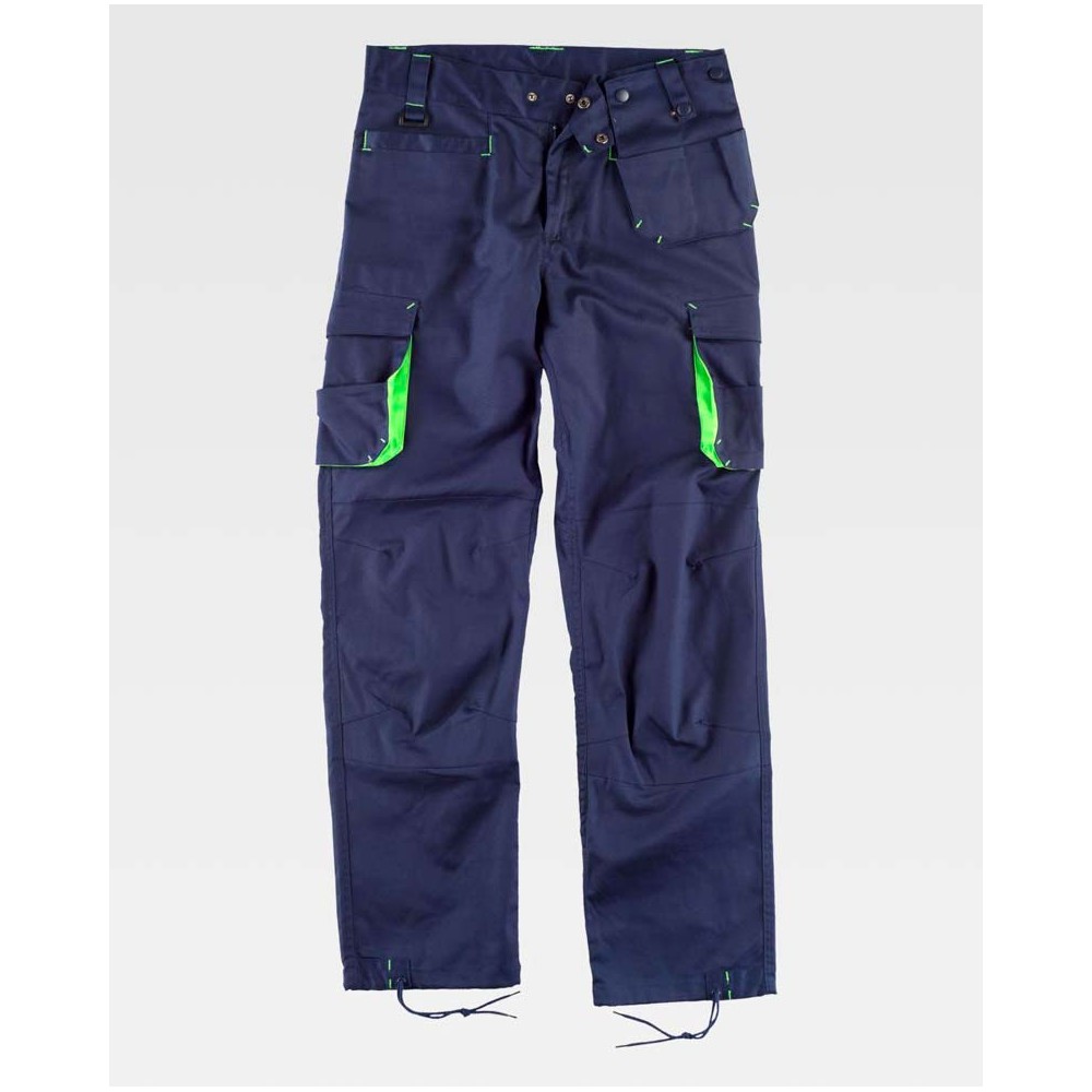 Pantalón Workteam WF1619 Marino/Verde Flúor