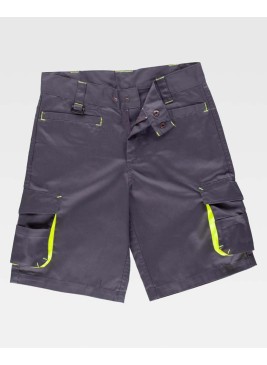 Bermudas Workteam WF1617 Gris/Amarillo a.v