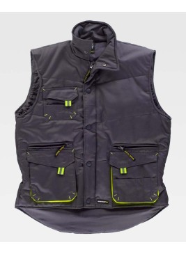 Chaleco Workteam WF1680 Gris/Amarillo a.v
