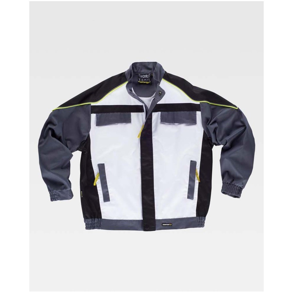 Cazadora Workteam WF5851 Blanco/Negro/Gris Osc