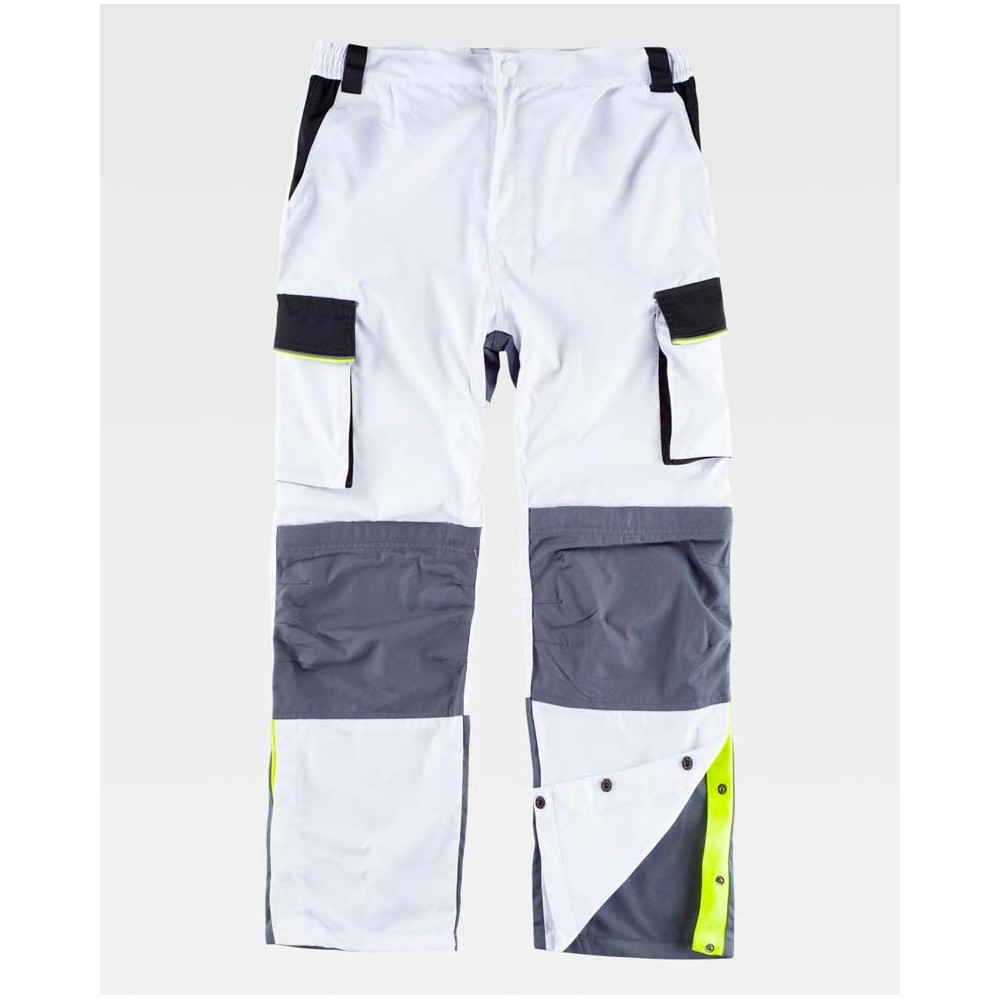 Pantalón Workteam WF5852 Blanco/Negro/Gris Osc