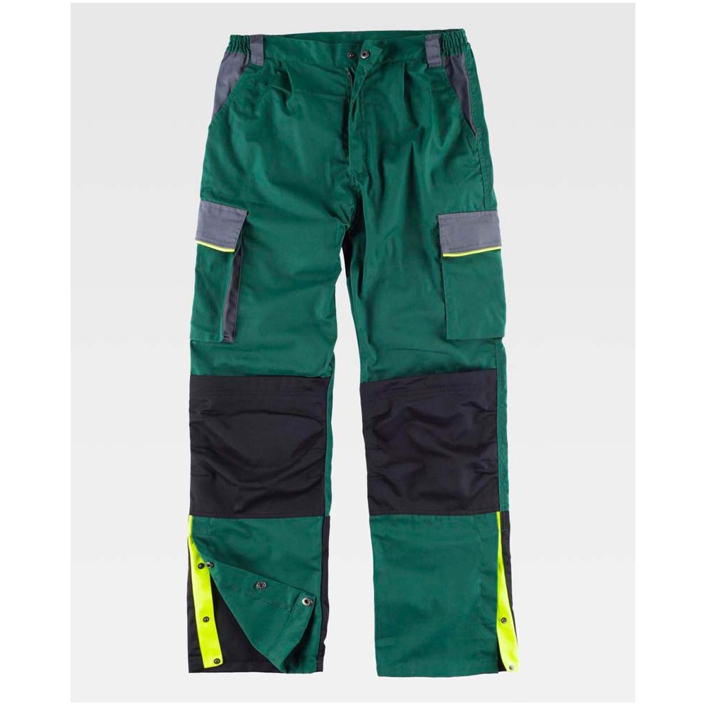 Pantalón Workteam WF5852 Verde Osc/Gris Osc/Negro