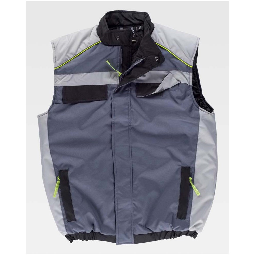 Chaleco Workteam WF5853 Gris Osc/Gris Cl/Negro