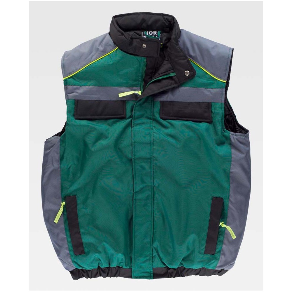 Chaleco Workteam WF5853 Verde Osc/Gris Osc/Negro
