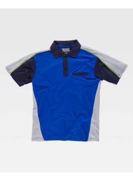 Polo de trabajo Workteam WF5855 Azulina-Gris Claro-Marino