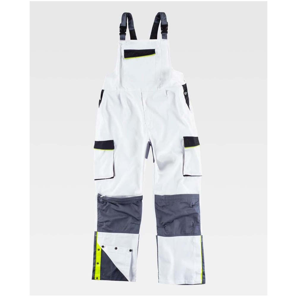 Peto de trabajo Workteam WF5856 Blanco-Negro-Gris Osc