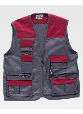 Chaleco Workteam WF1854 Gris/Granate