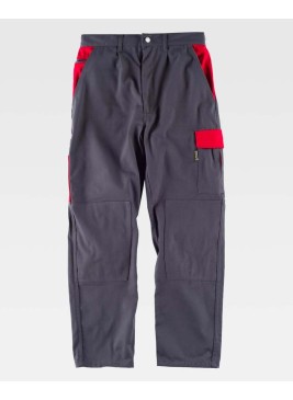 Pantalón Workteam WF1550 Gris/Rojo