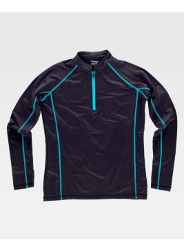 Sudadera de mujer Workteam S7555 Negro/Turquesa