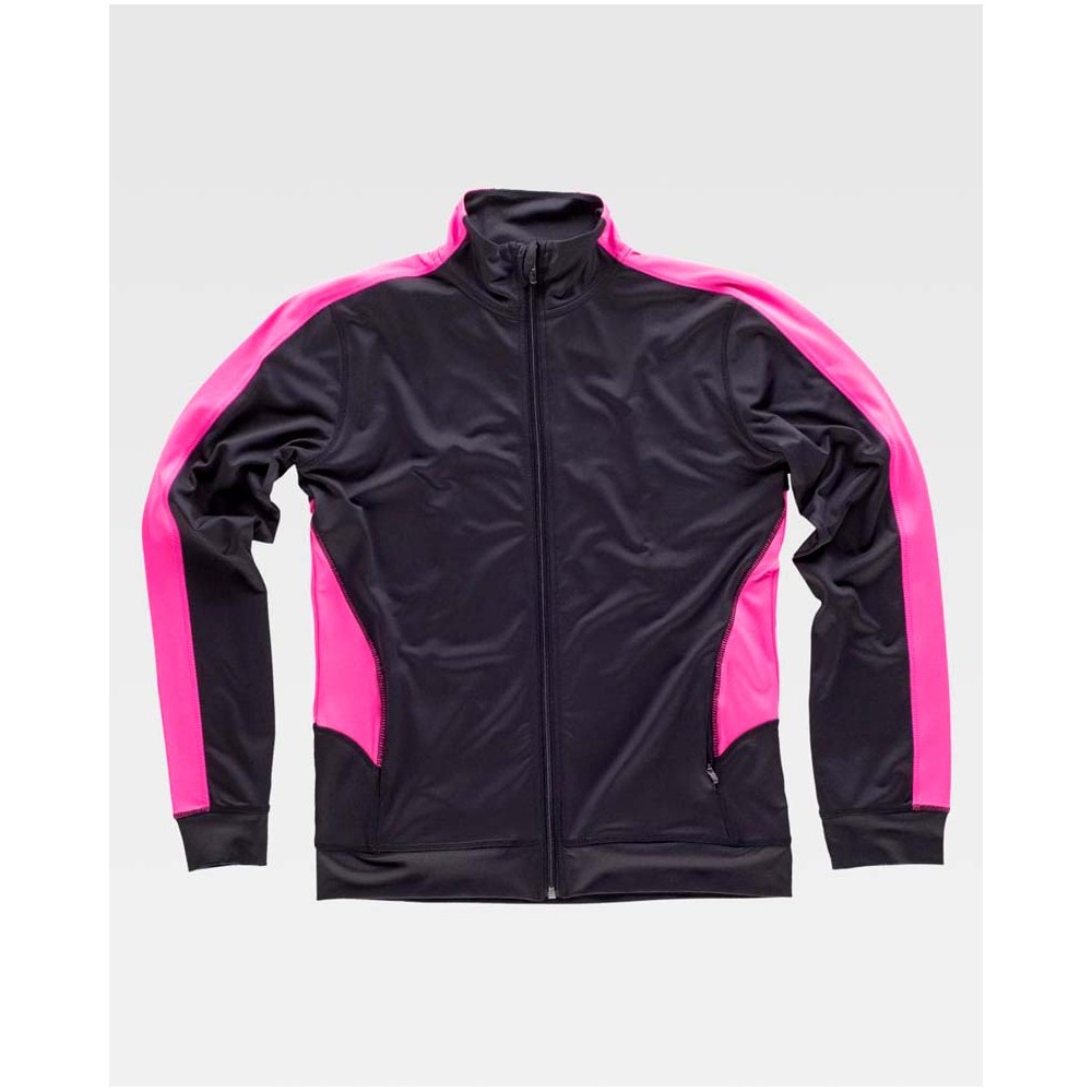 Sudadera de mujer Workteam  S7551 Negro/Rosa Flúor