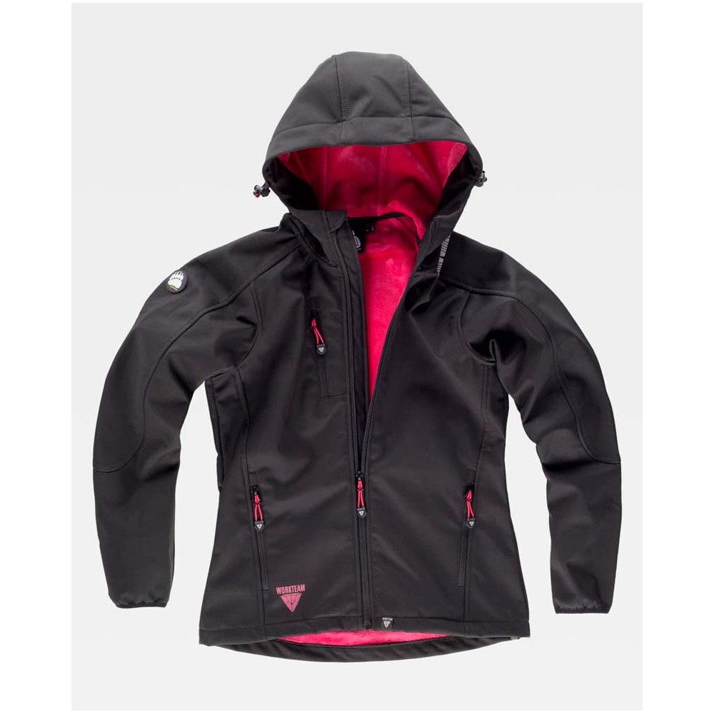 Chaqueta Workshell Workteam S9494  Negro/Fucsia