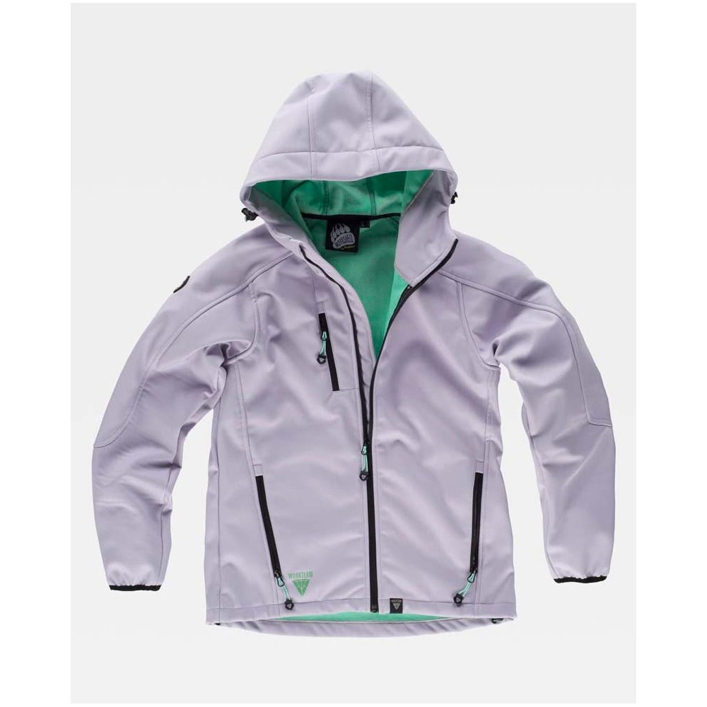 Chaqueta Workshell Workteam S9494 Lila/Verde Menta
