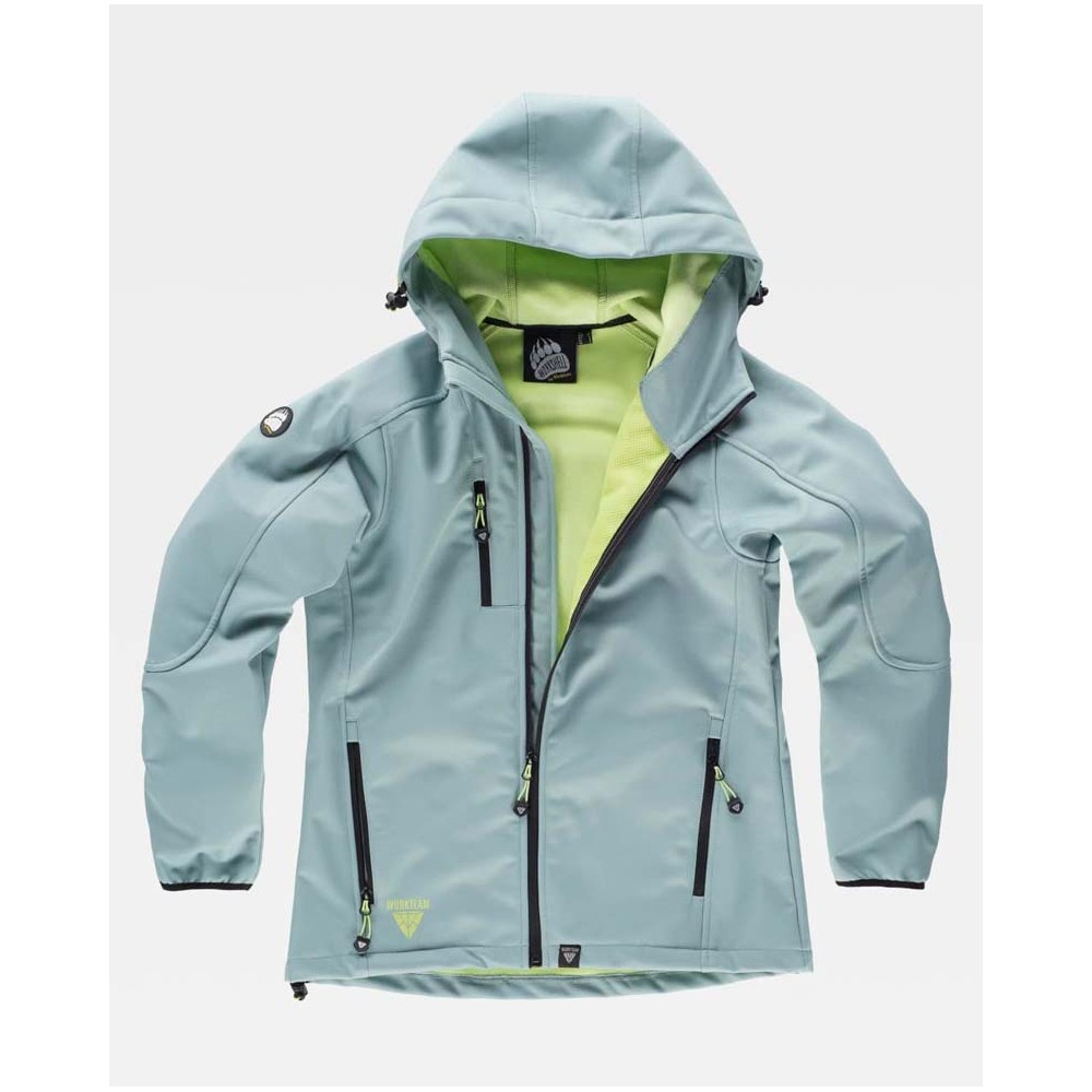 Chaqueta Workshell Workteam S9494  Verde Topo/Verde Lima
