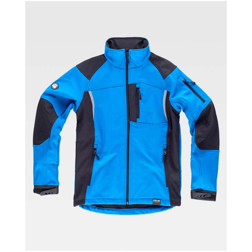Chaqueta Workshell de trabajo Workteam S9495 Celeste-negro