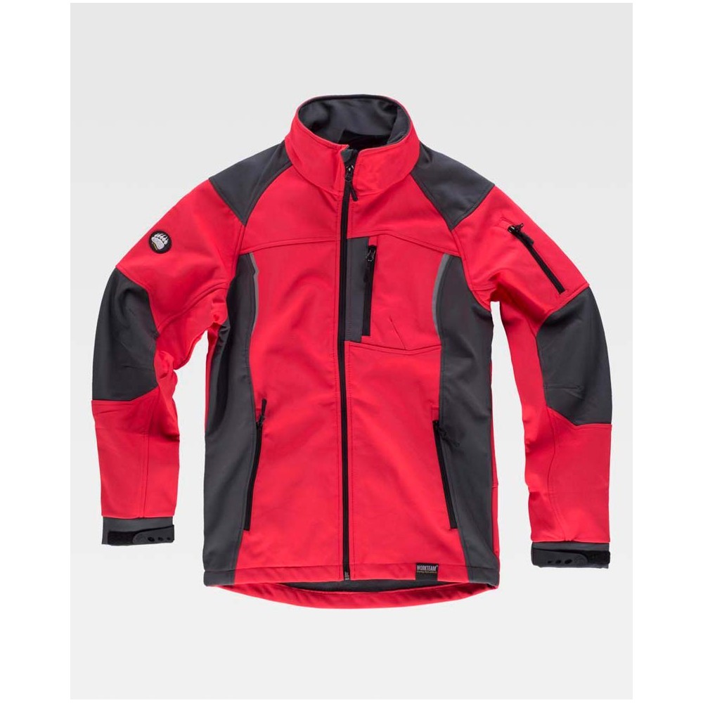 Chaqueta Workshell de trabajo Workteam S9495 Rojo-Negro