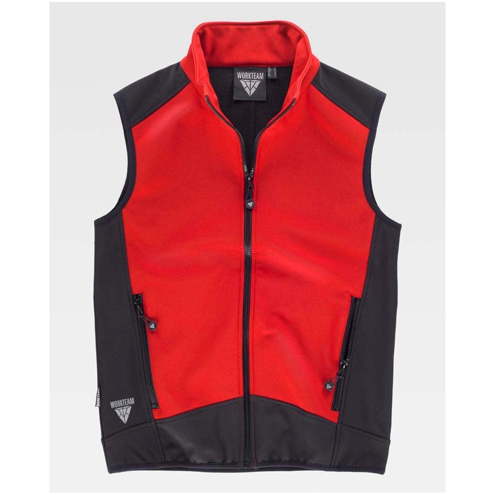 Chaleco Workshell Workteam S9315 Rojo Negro