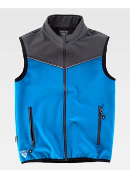 Chaleco trabajo Workteam S9316 Celeste-Gris