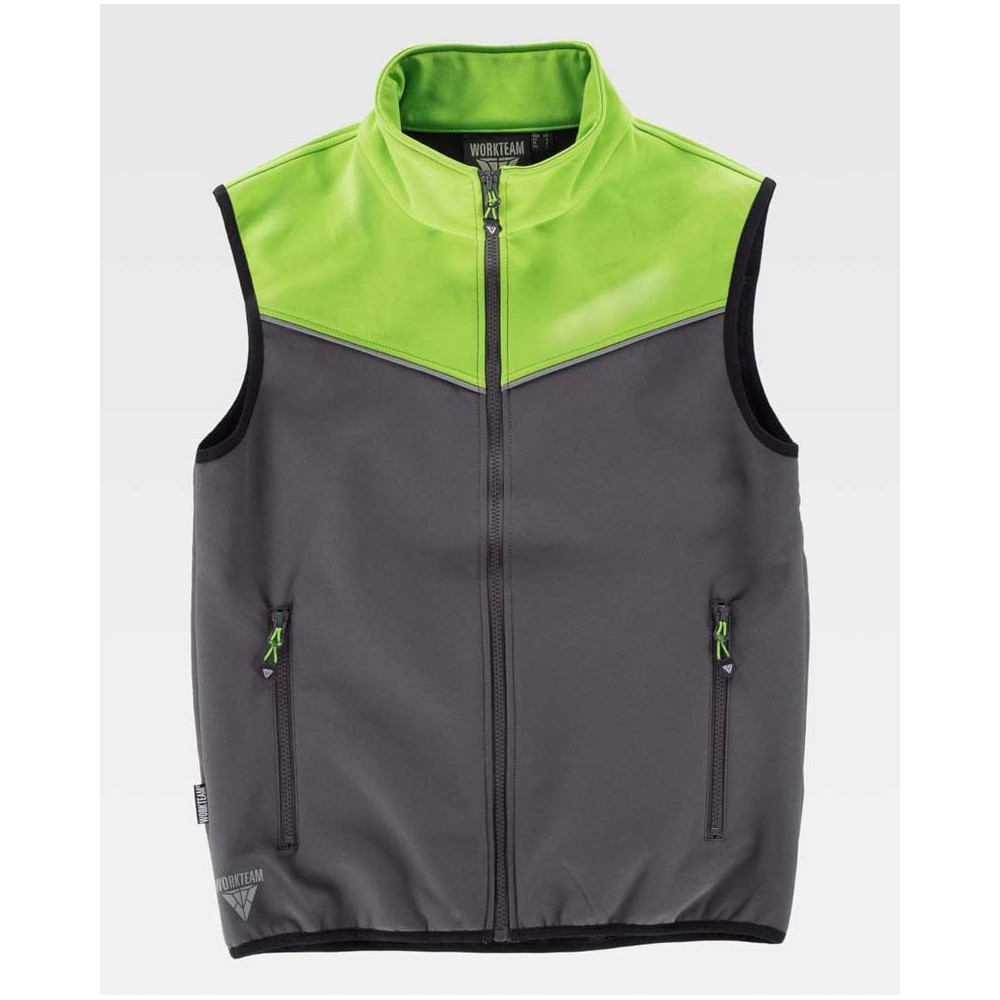 Chaleco trabajo Workteam S9316 Gris-Verde Lima
