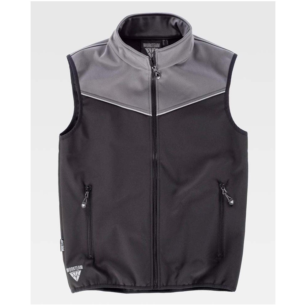 Chaleco trabajo Workteam S9316 Negro-Gris