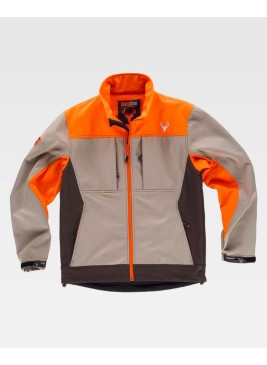 Chaqueta Workshell Workteam S8625 Beige/Marrón/Naranja a.v